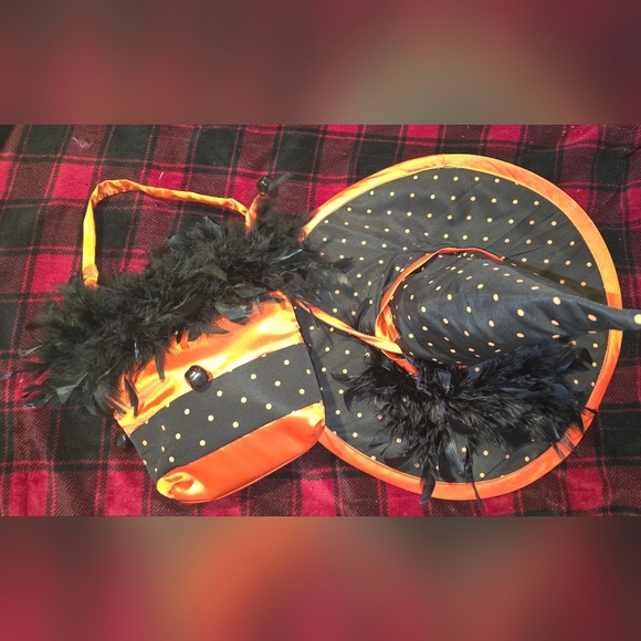 Black and Orange Witch Hat and Bag Set - Picture 6 of 6